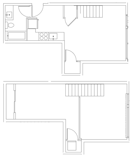 Floor plan for 1 bed, 1 bath, 612 sqft